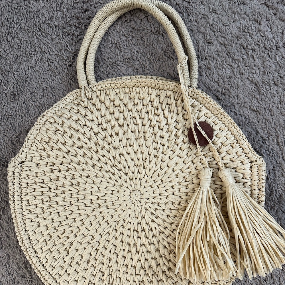 Woven Beach Bag Purse Large
